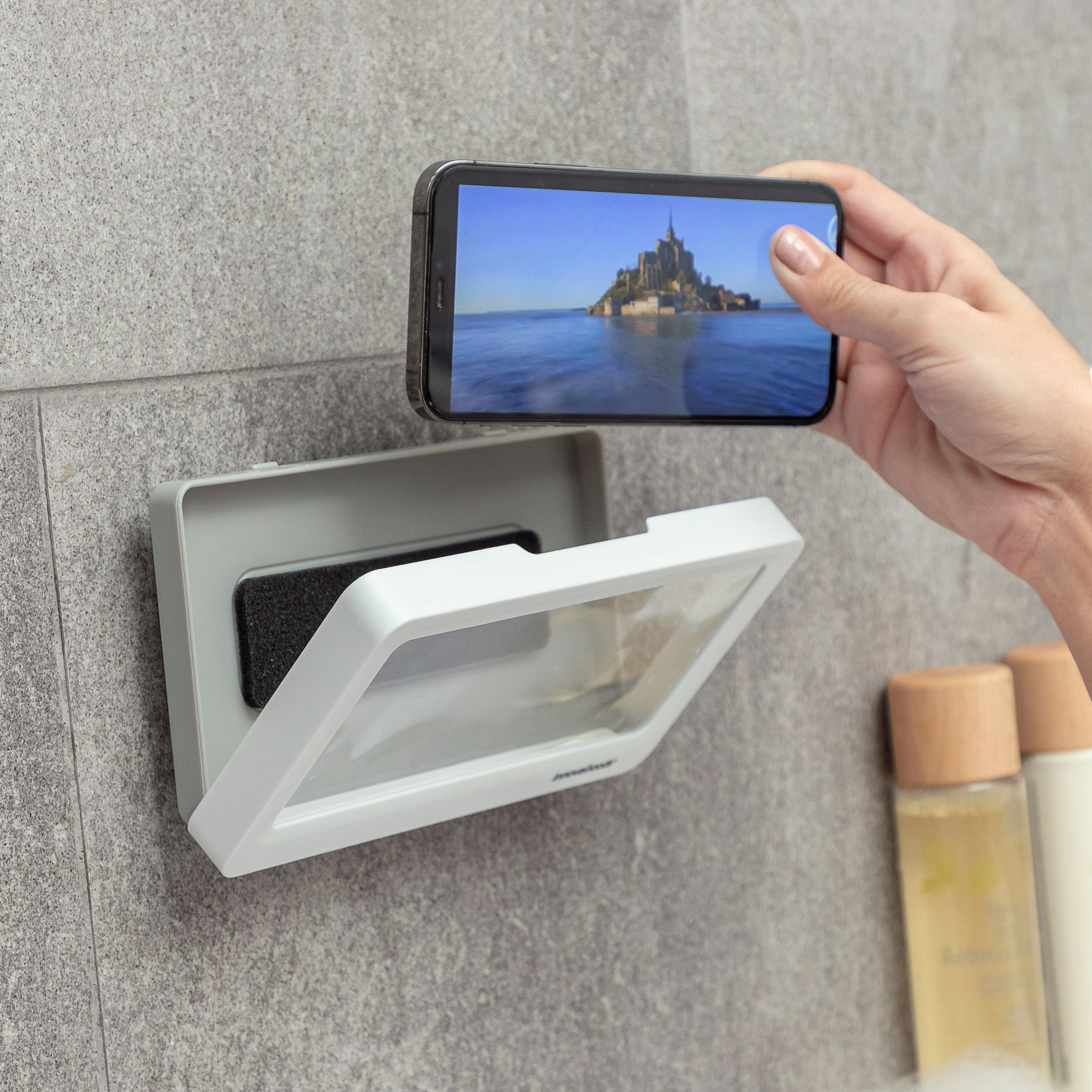 Custodia impermeabile per smartphone da parete - bianco - 19x10x2,8 cm