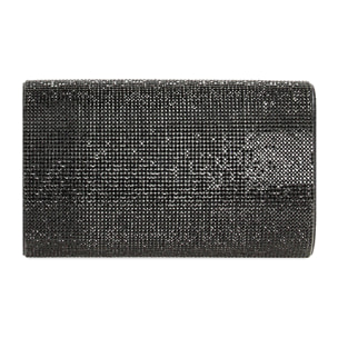 Pochette nera in laminato con pietre