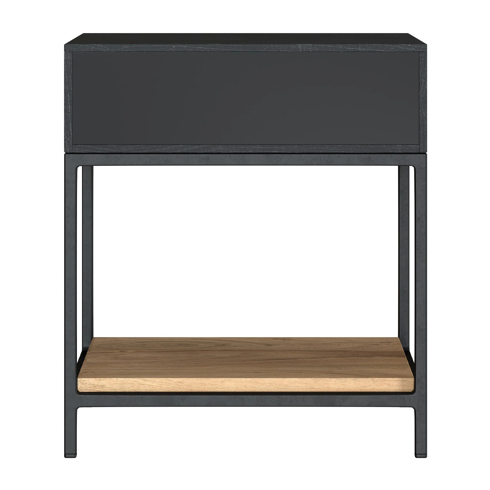 Table de chevet en bois et métal noir 1 tiroir - Jakson