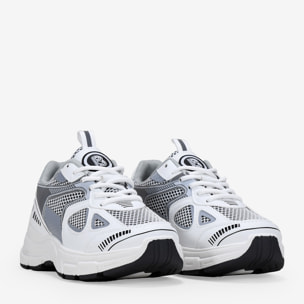 Zapatillas de plataforma blancas con rejilla y cordones