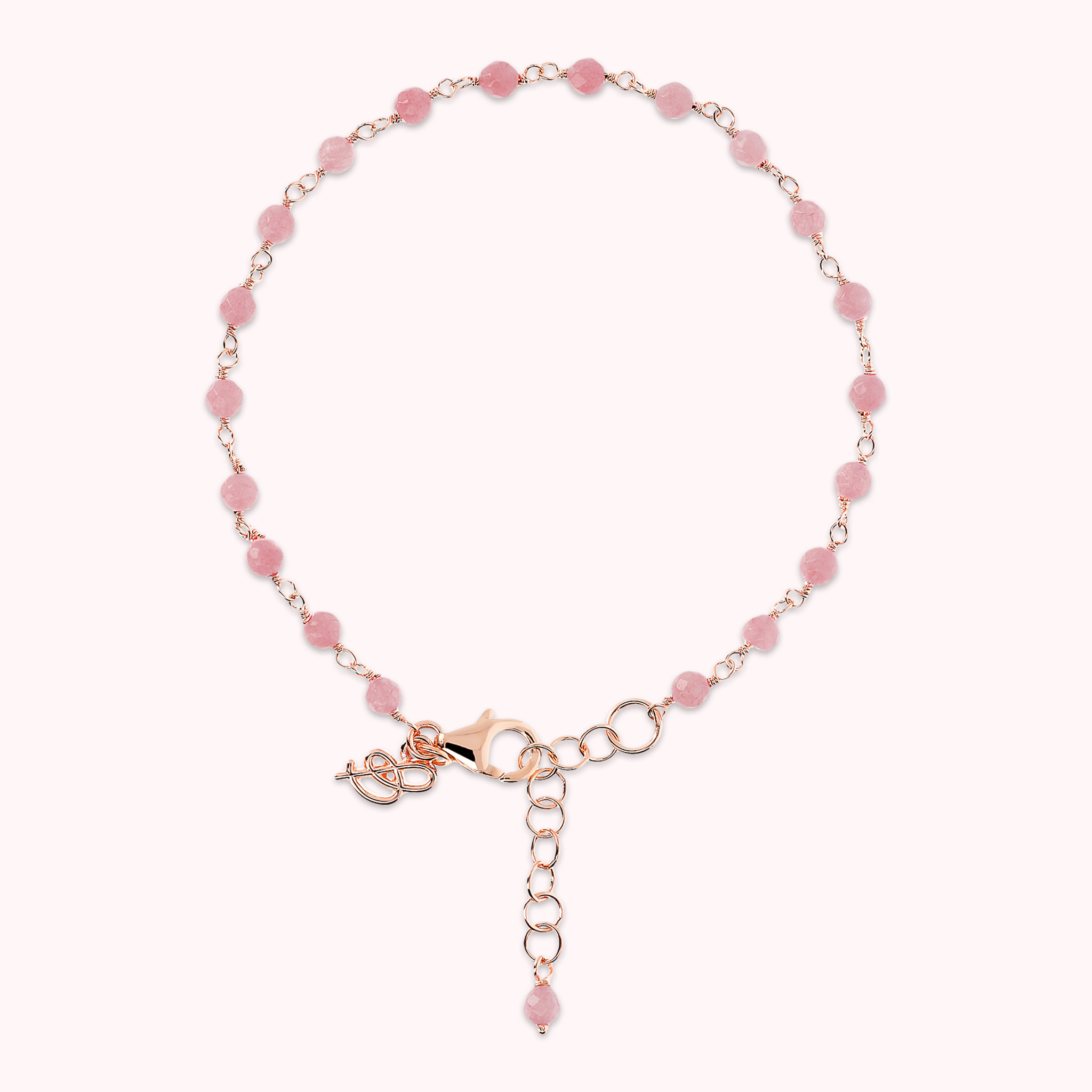 Bracciale Rosario con Pietra Naturale Quarzite Rosa