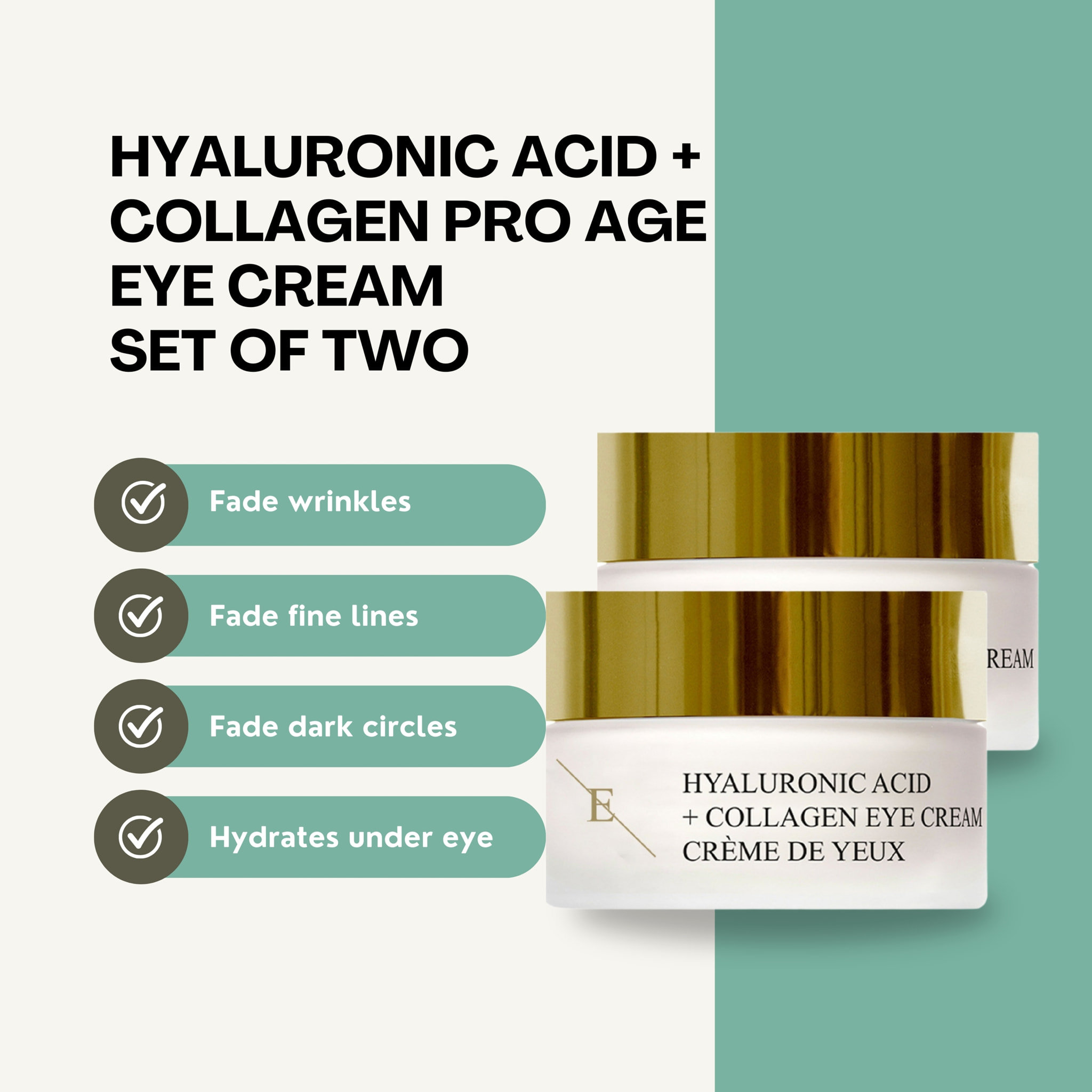 Crema para ojos con ácido hialurónico y colágeno Pro Age