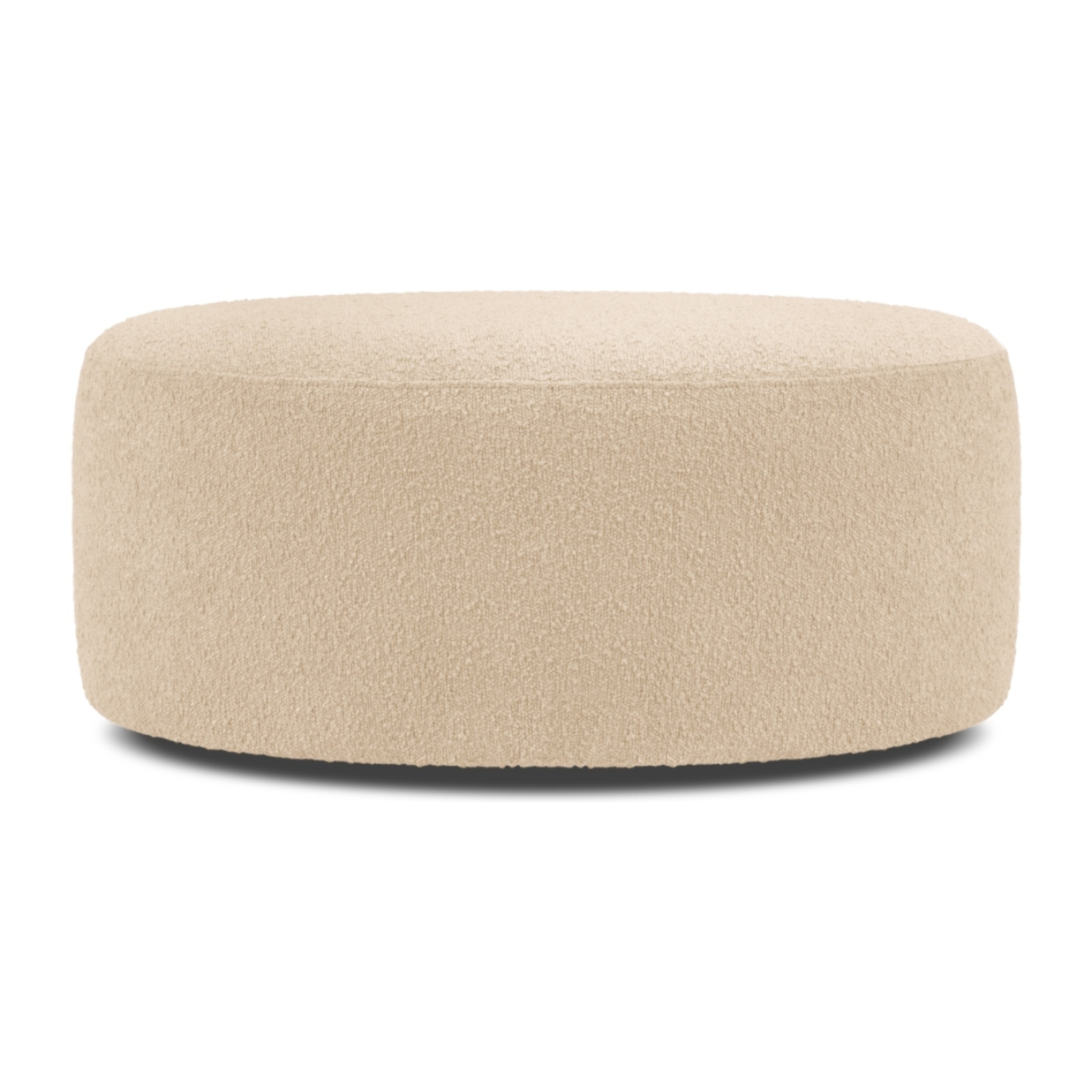 Pouf pivotant "Adam" bouclé beige