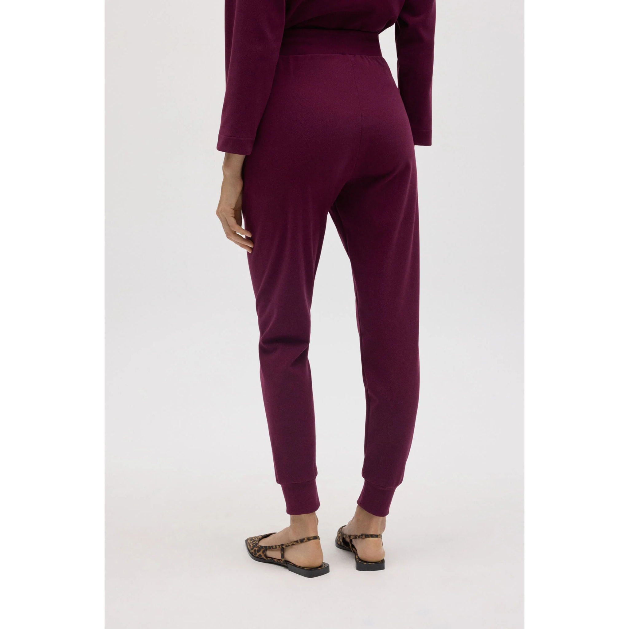 Pantaloni jogger testurizzati bordeaux