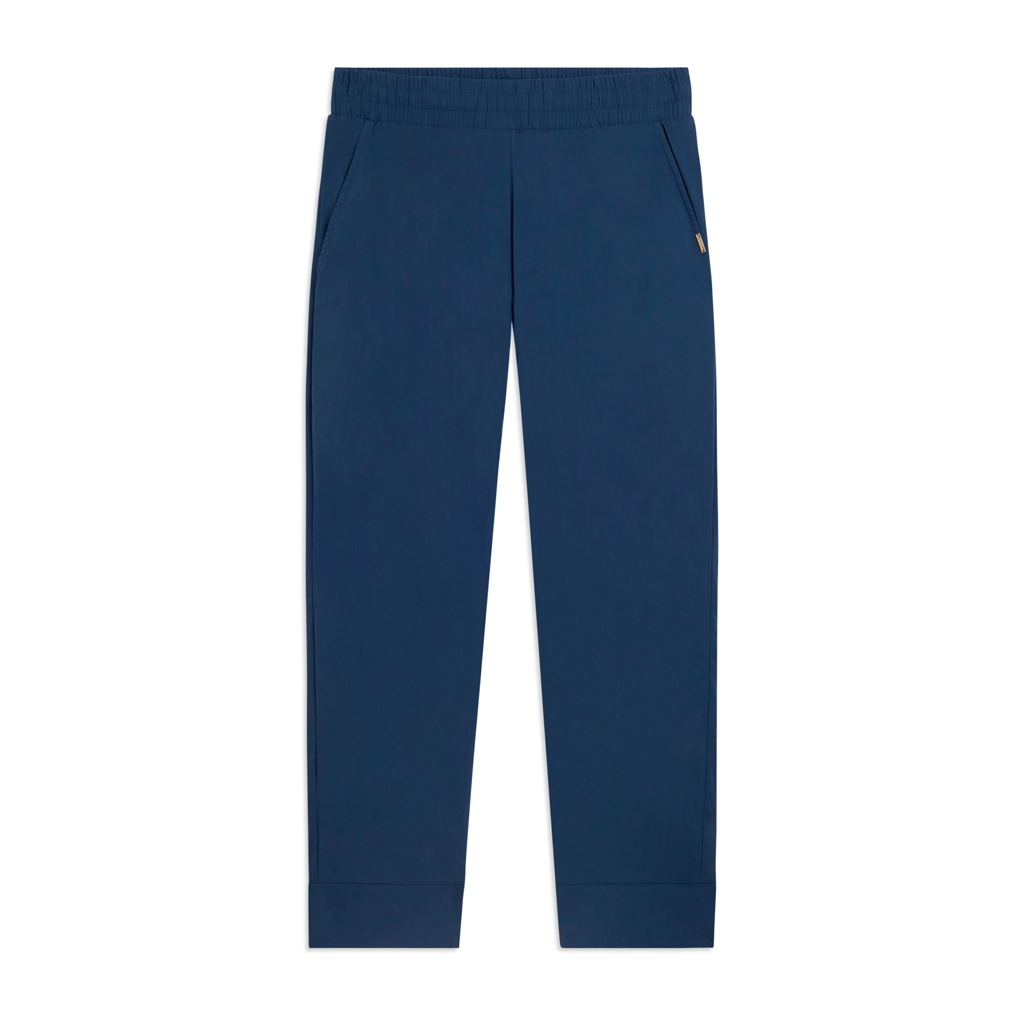 Pantaloni Cropped Fit a Carota in Popeline elasticizzato