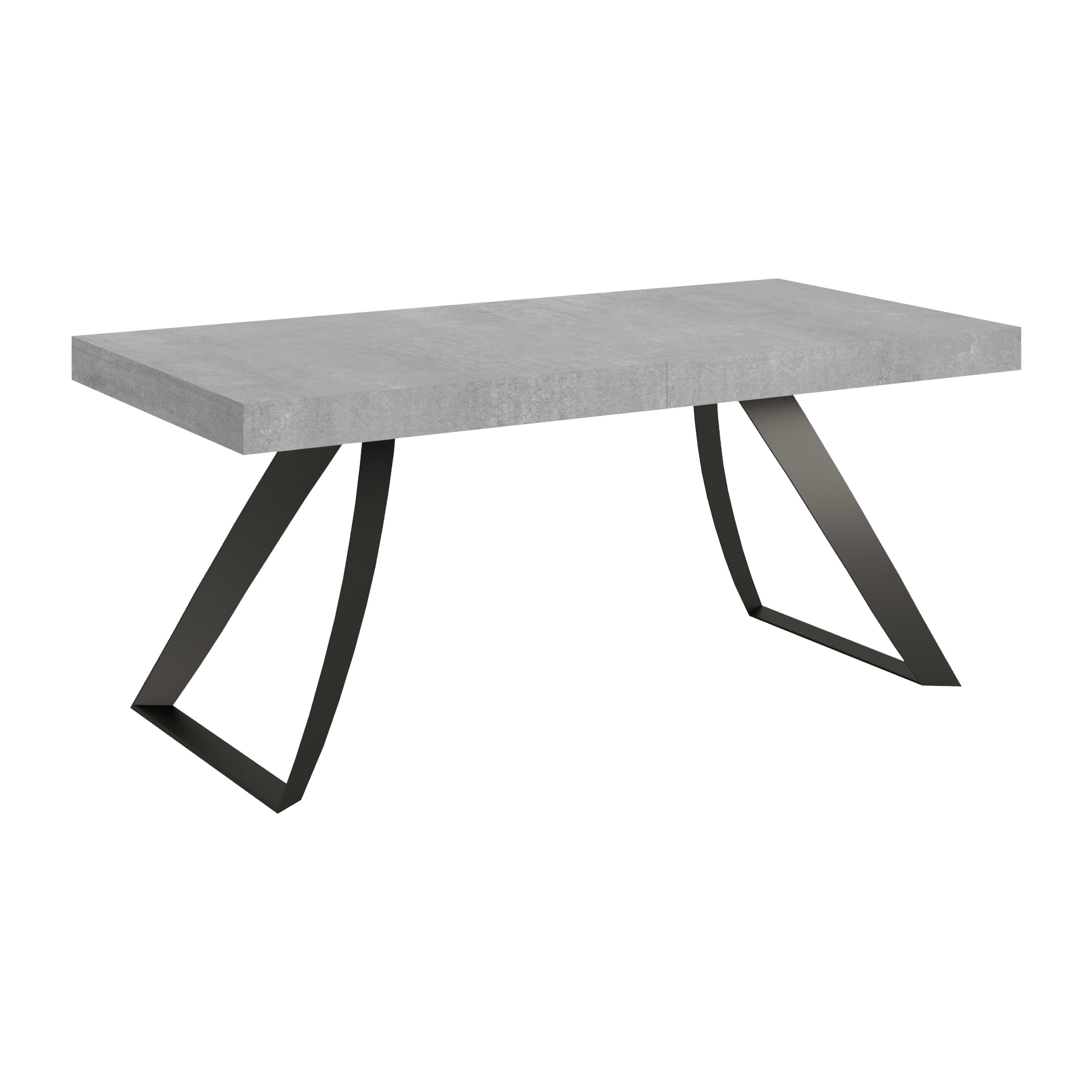 Table extensible 90x180/440 cm Proxy Gris Béton cadre Anthracite