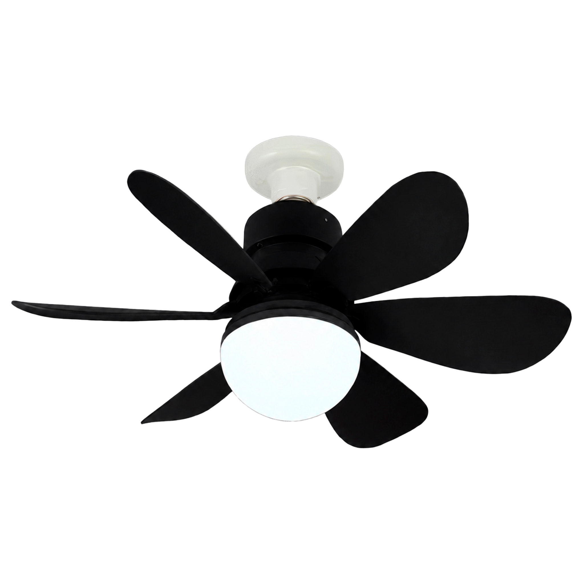 Ventilador de techo FS-HX-R420 de 42 cm. Adaptador E27, 3 velocidades y luz LED regulable de 12 W. Incluye mando a distancia.