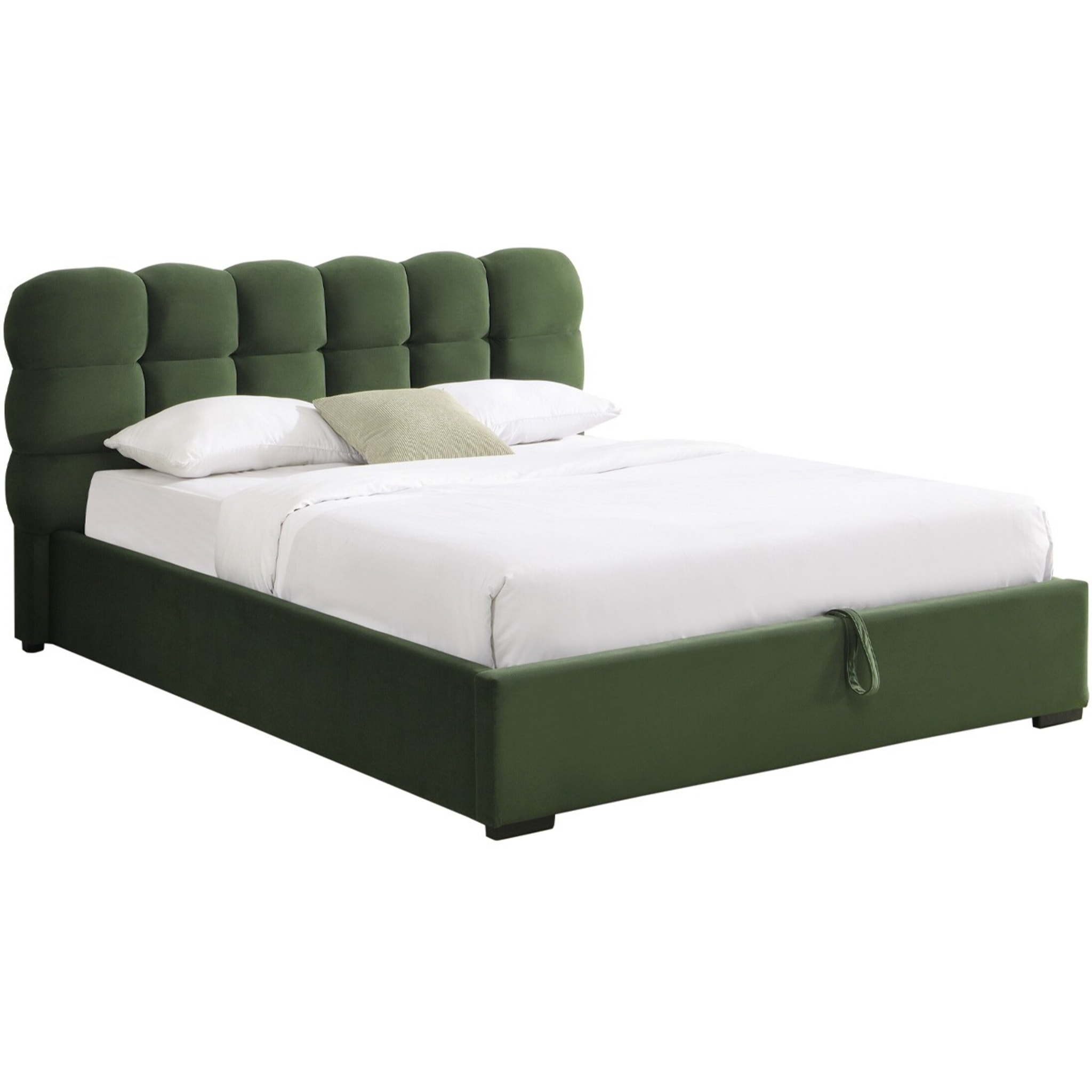 Lit coffre avec tête de lit en velours - LOLA