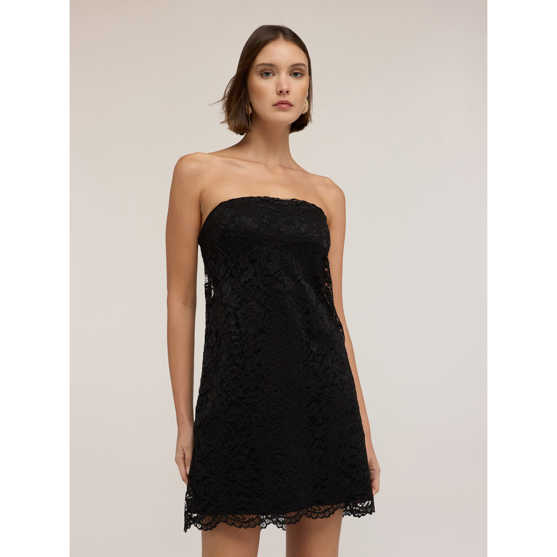 Motivi - Minidress in pizzo traforato - Nero