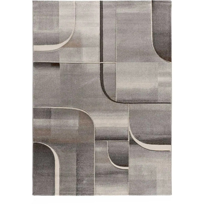 MEDEL Alfombra geométrica de pelo corto en gris, varias medidas disponibles