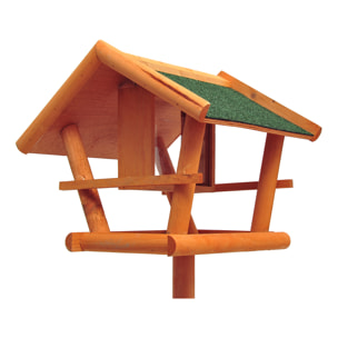 Mangeoire sur pied nichoir a plateau station a oiseaux bois pour exterieur 150cm