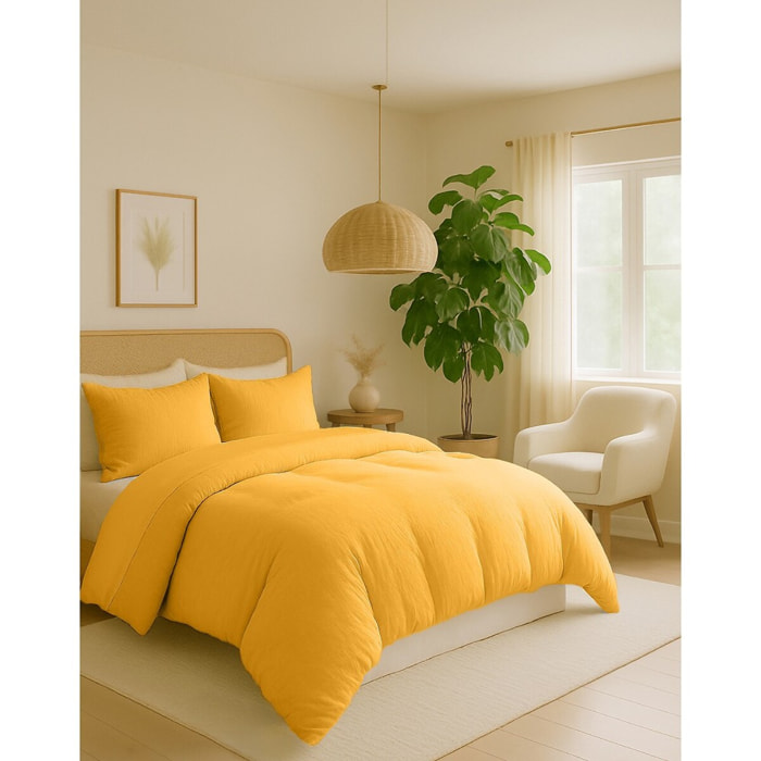 Parure De Couette 3pcs 240x220 100% gaze De Coton Or