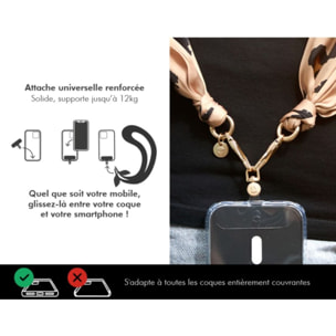 Bandoulière FORCE CASE Bandoulière foulard Léopard beige