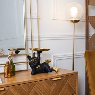 Statue Bulldog Noir Vide Poche