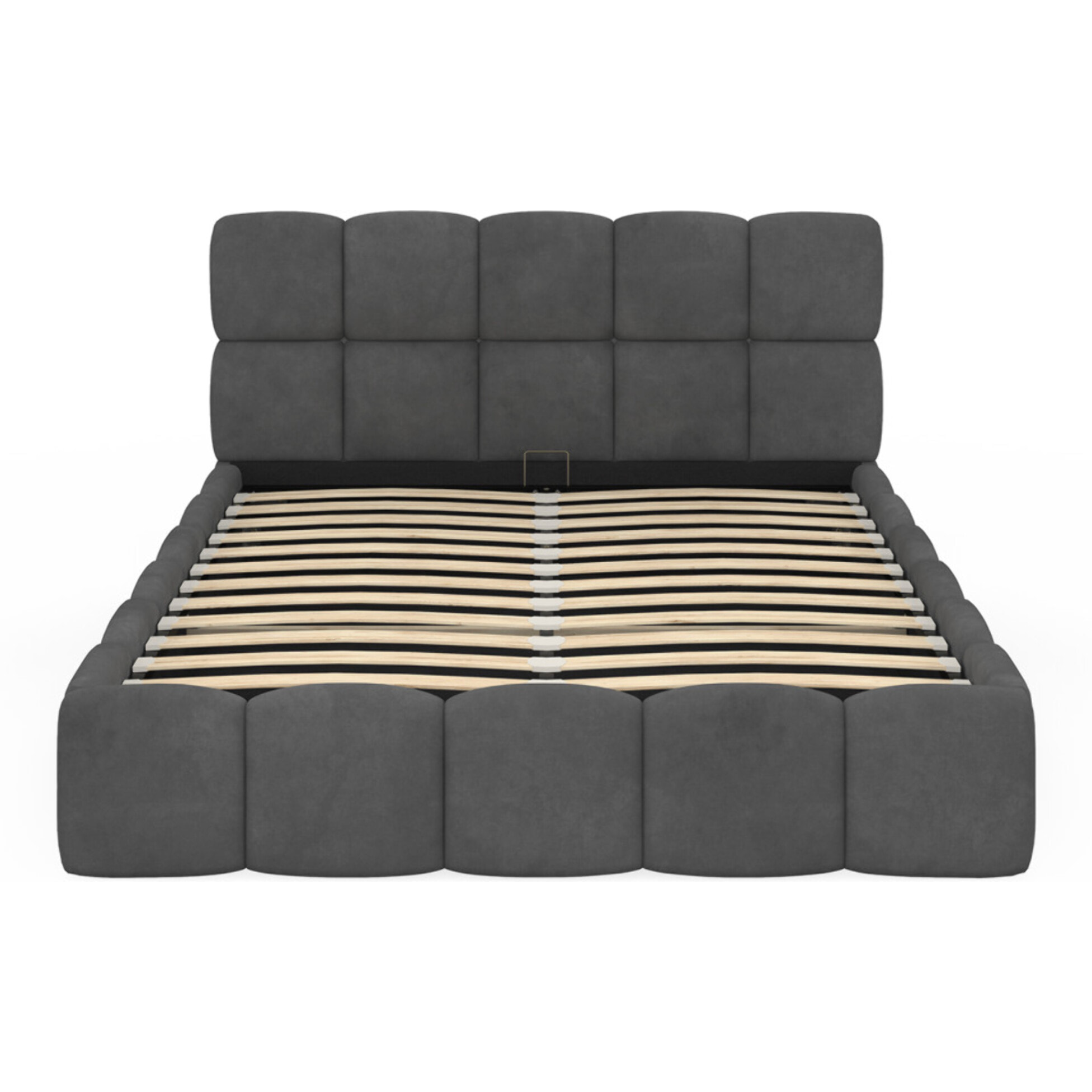 Lit coffre Bubble 140x190cm velours gris