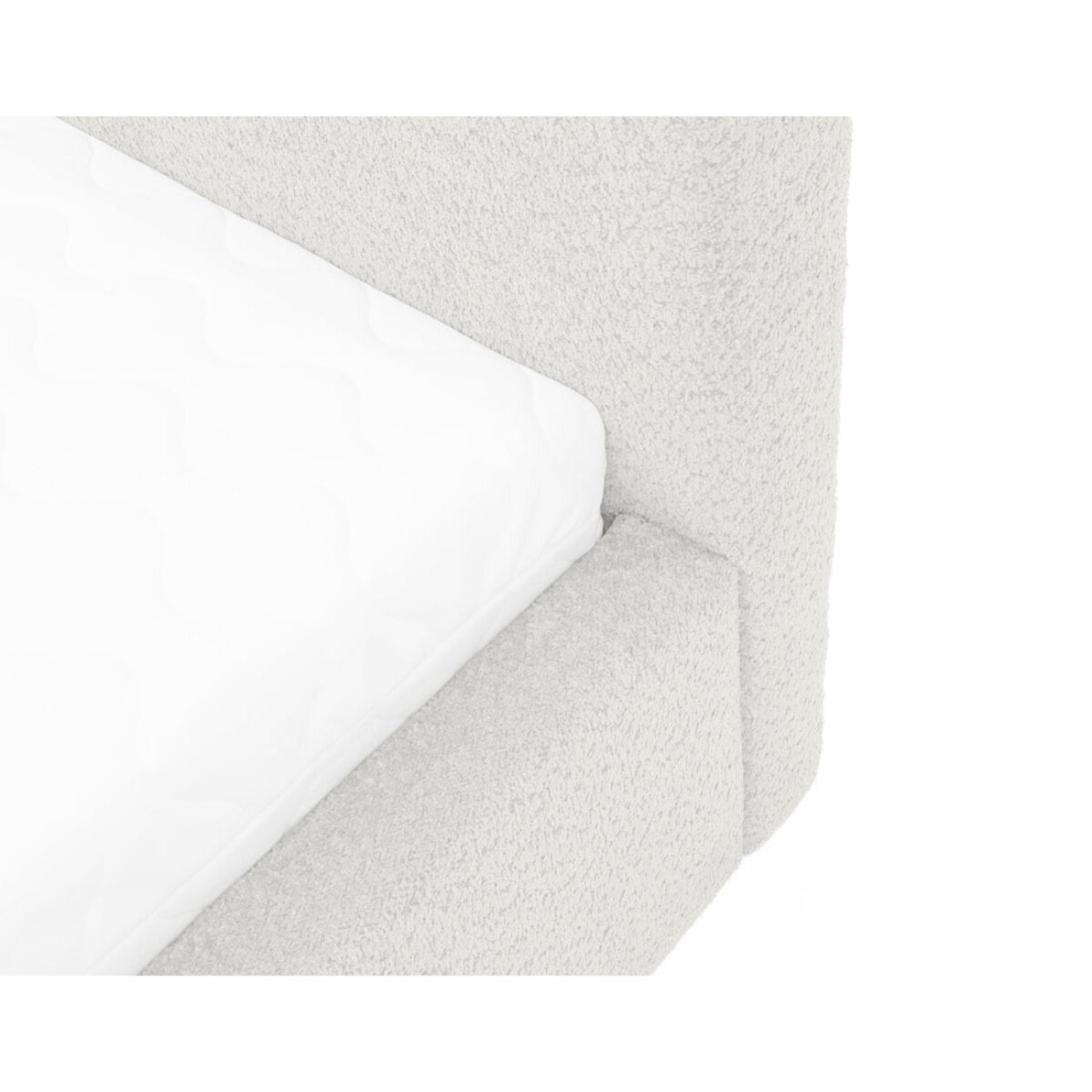 Orane - lit coffre - 160x200 cm - en tissu bouclette - Blanc