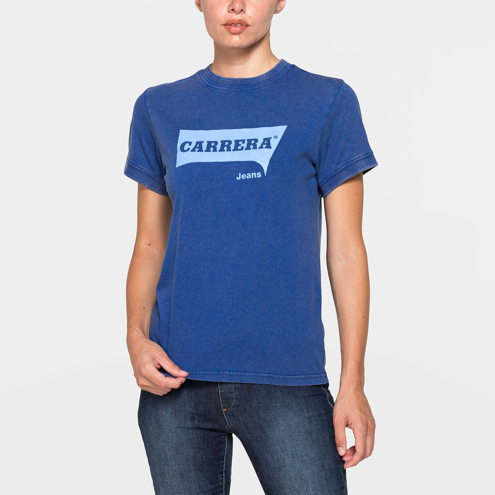 T-SHIRT LOGO CON TINTURA IRREGOLARE IN JERSEY DI PURO COTONE