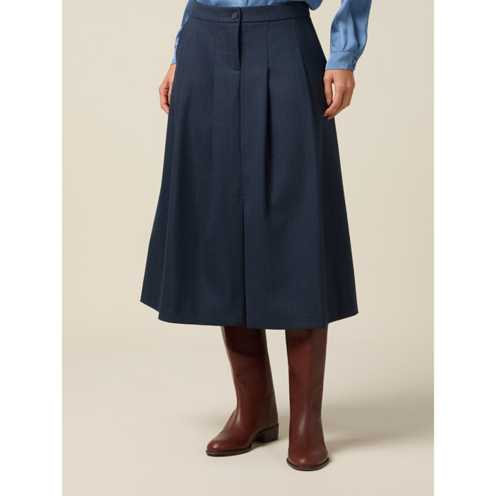 Oltre - Gonna svasata midi - Blu