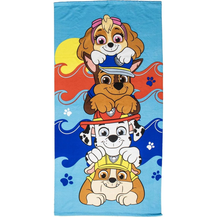 Juego de Toallas de"Paw Patrol" con Gorra, Toalla de baño y Bolsa de Almacenamiento - 27x33x7- Multicolor