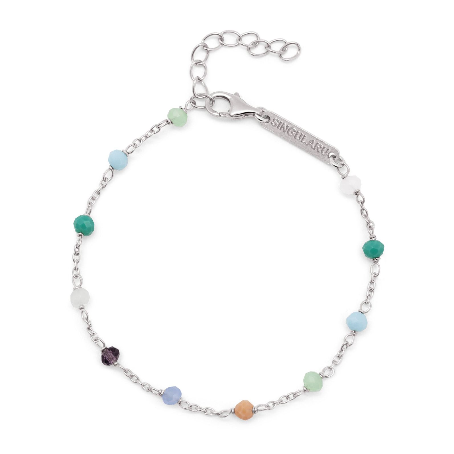 Pulsera Crystals Chain Colors Plata