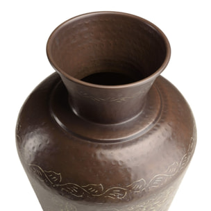 HONORE - Vase aluminium 35x70cm couleur cuivre foncé patine antique