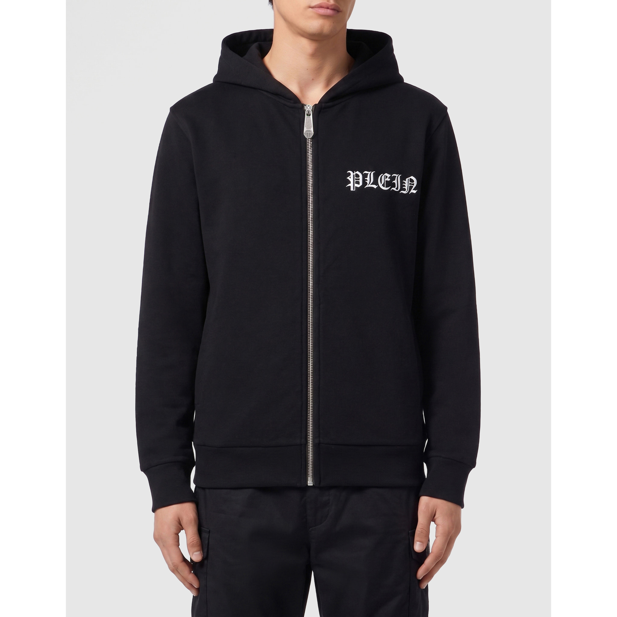 PHILIPP PLEIN Felpa con zip e cappuccio SKULL