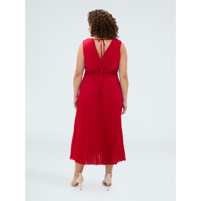 Fiorella Rubino - Vestido Dream en georgette plisado - Rojo