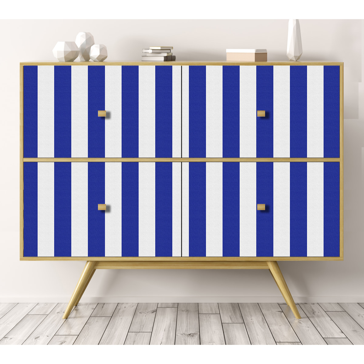 Stickers adhesivos de CERAMIKO - Rayas Navy Blue 65x100