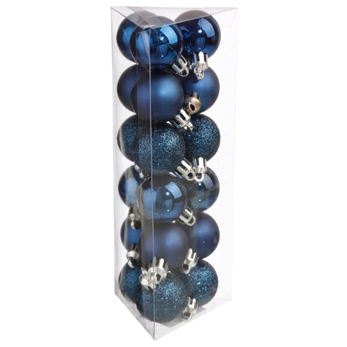 Boule de Noël 30 mm x18 Bleu Nuit