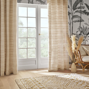 Rideau jacquard "Micah" 130x260cm beige lin