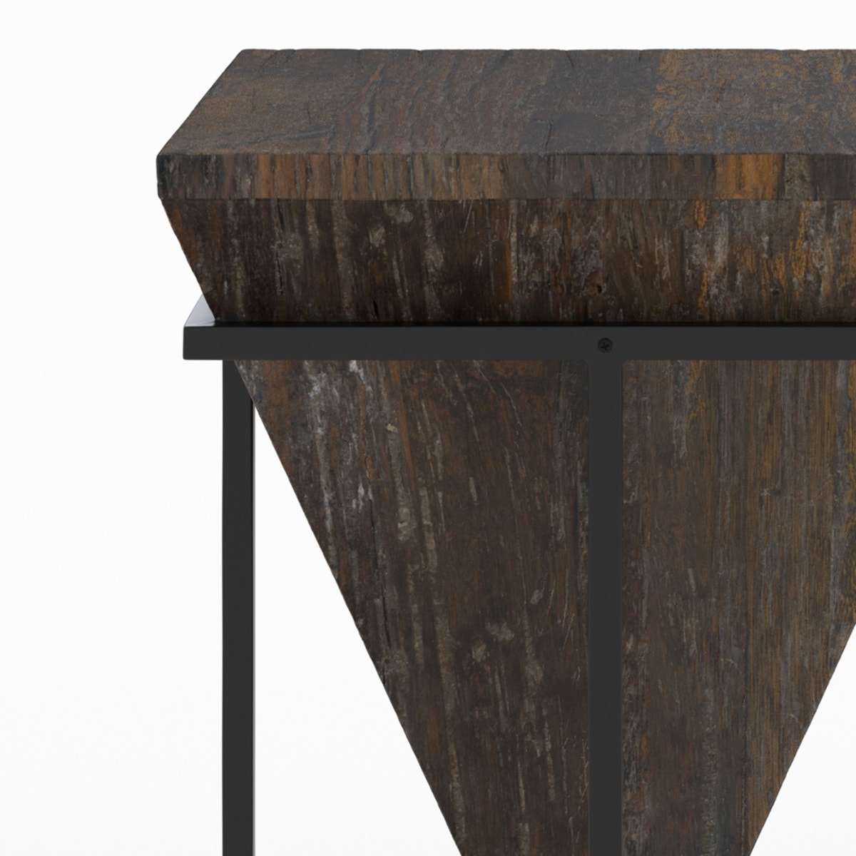 Moyenne table d'appoint en bois et métal - Shanghai