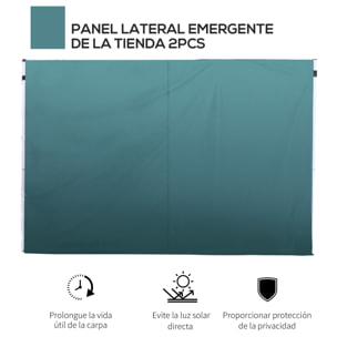 2 Paredes Parte Laterales para Carpa Tela Oxford Apto para 3x3 3x6 Verde