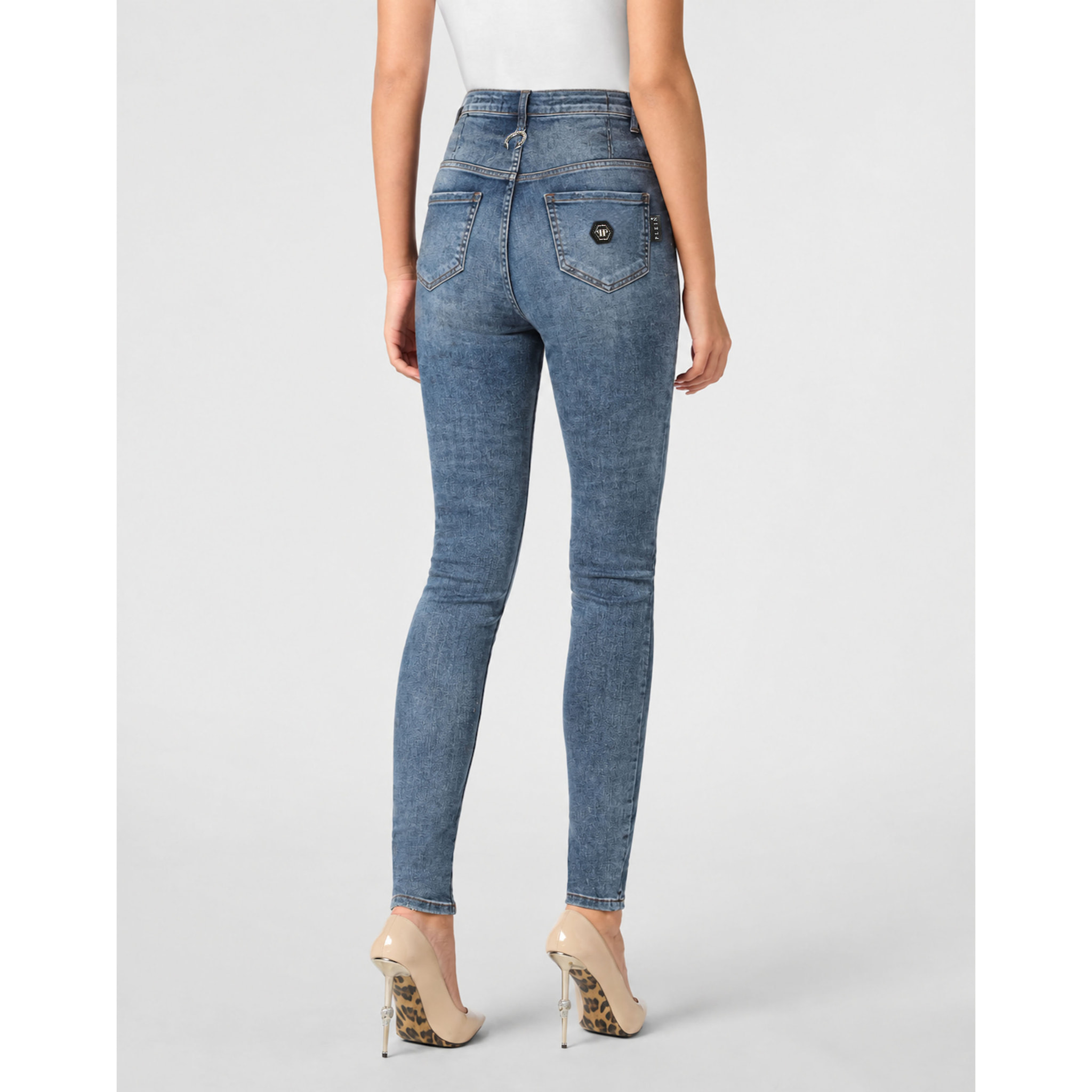 PHILIPP PLEIN Jegging a vita alta