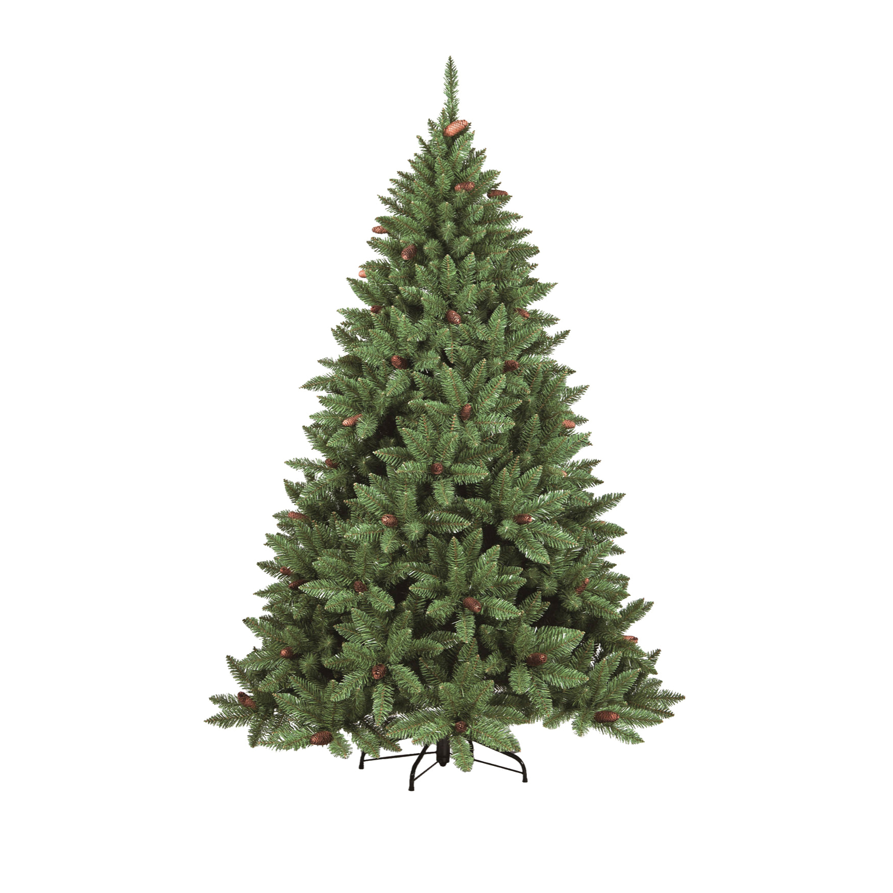 Albero di Natale 180 cm Lapland, Pino artificiale, Albero effetto reale, Alberello natalizio extra folto, 121x121 h180 cm, Verde