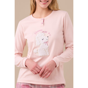 Pigiama donna caldo cotone articolo barboncino. Noidinotte