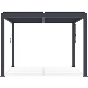 Pergola bioclimatique en aluminium "Windsor" - 3 x 4 m - Anthracite