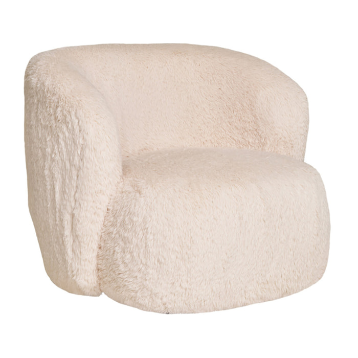 Maeto - fauteuil - en fausse fourrure - Ecru