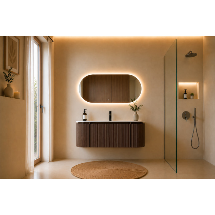 MOBILE DA BAGNO COSMO 120CM NOCE PURO - 3 PEZZI