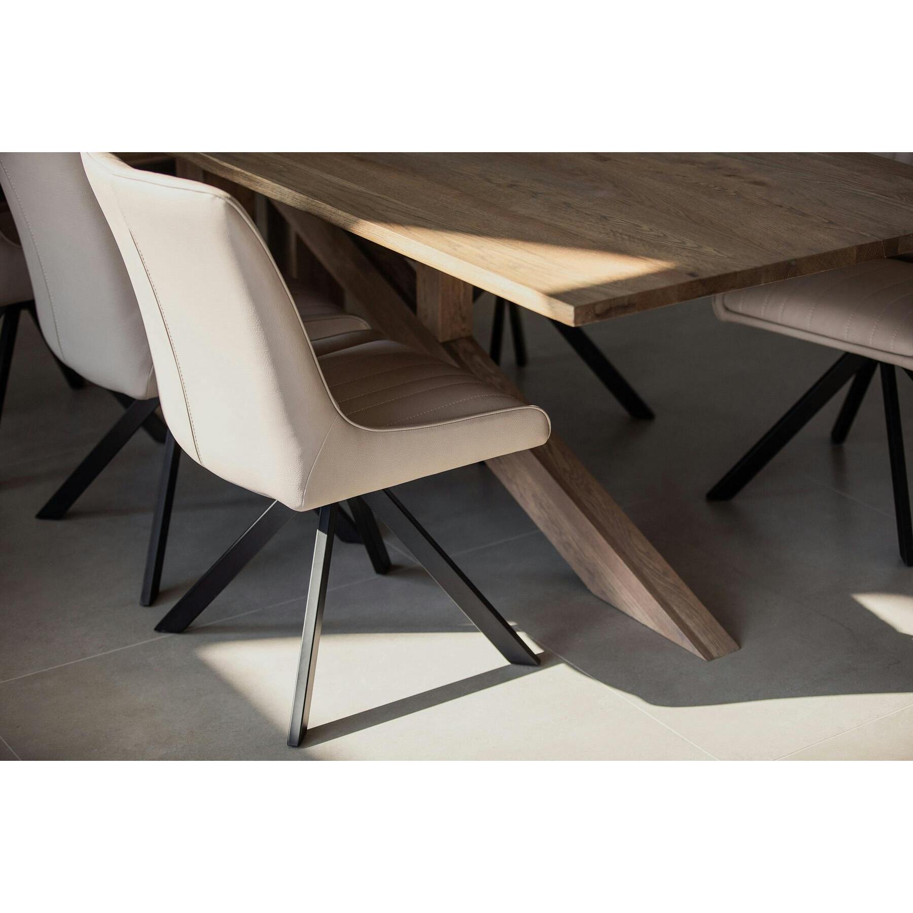 Table chêne massif 200 cm pied oblique HUDSON