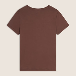 T-shirt donna in jersey viscosa scritta composta da borchie