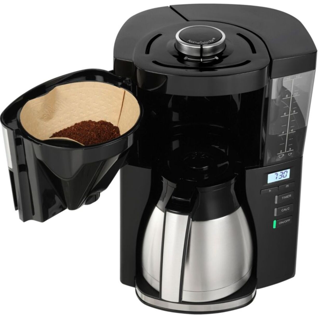 Cafetière filtre MELITTA look v therm timer noir acier brossé
