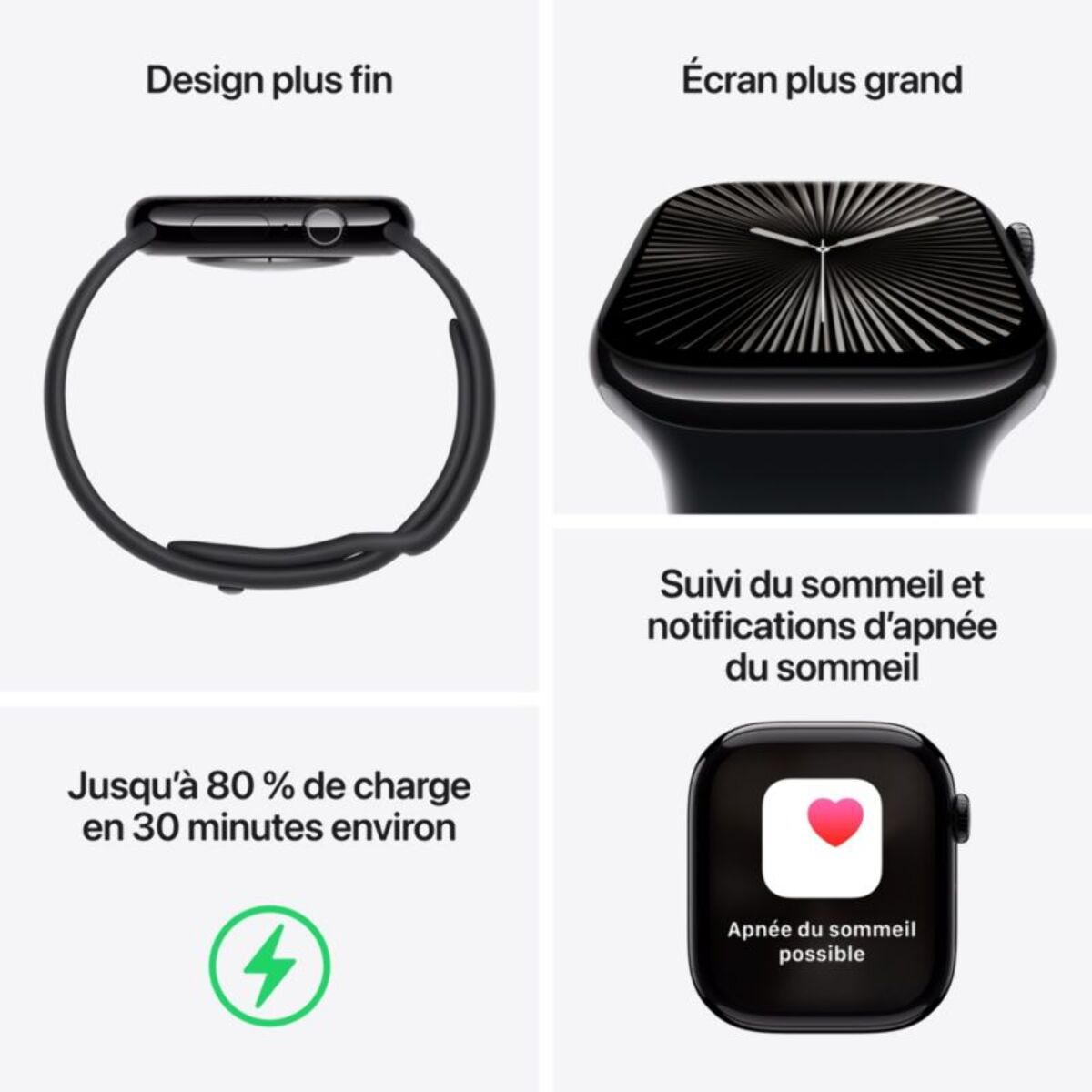 Montre connectée APPLE WATCH Serie 10 46mm Titane Ardoise S/M Cell