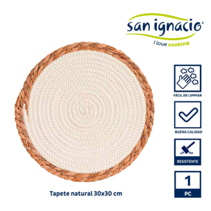 Tapete blanco borde natural 30cm colección kinvara