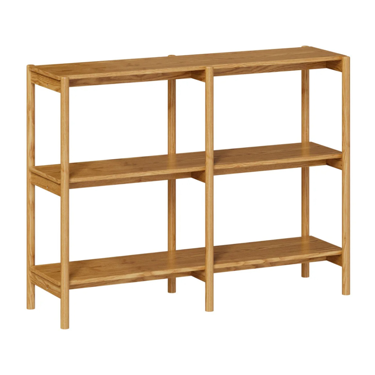 Etagère en bois d'hévéa massif, 2 étagères - Emel