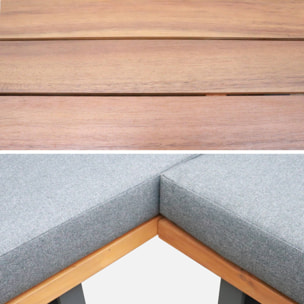 Salon de jardin d'angle bois d'acacia et aluminium 5 places ACALIA LATIKA