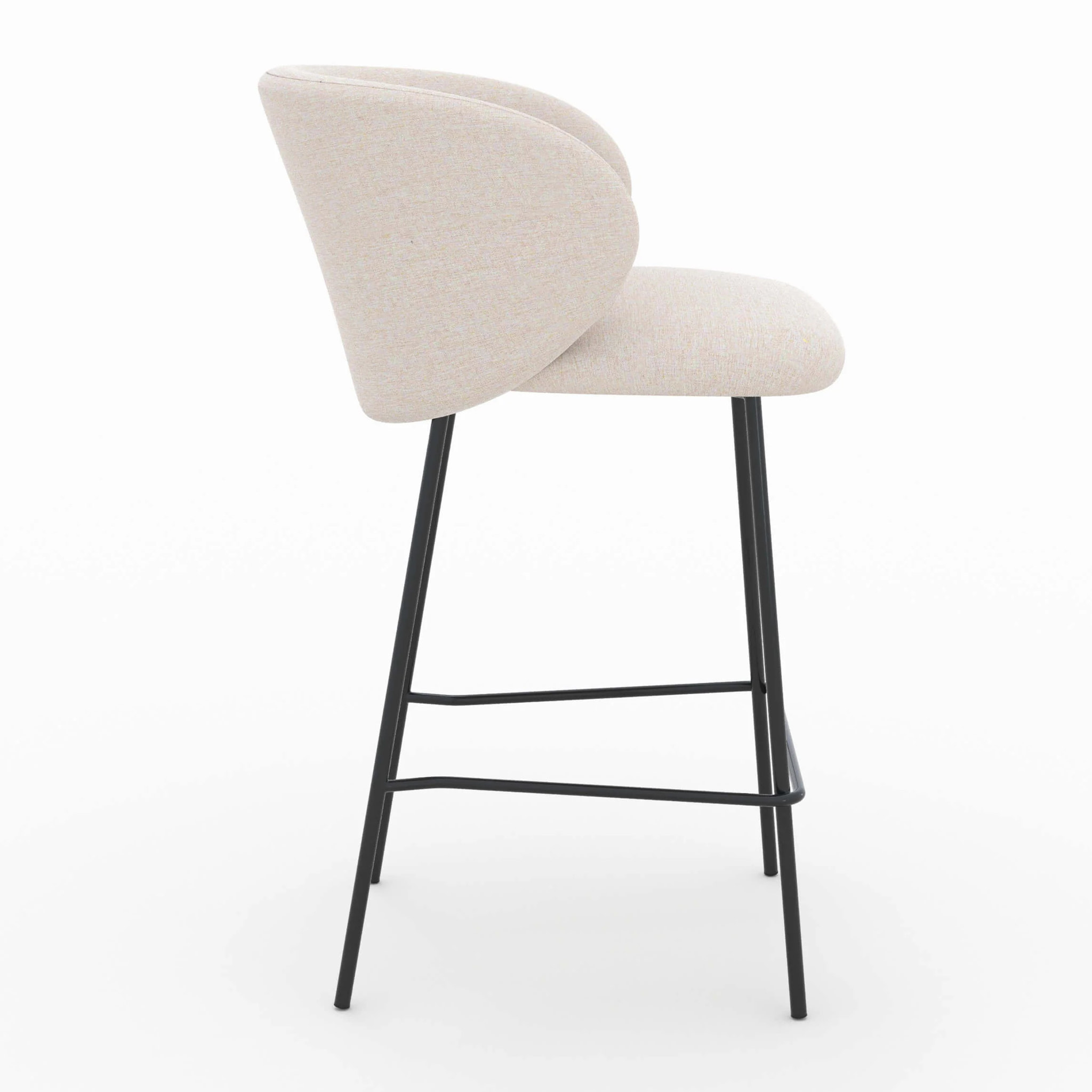 Lot de 2 chaises pour îlot central en tissu beige 68 cm - Victoria