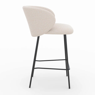 Lot de 2 chaises pour îlot central en tissu beige 68 cm - Victoria