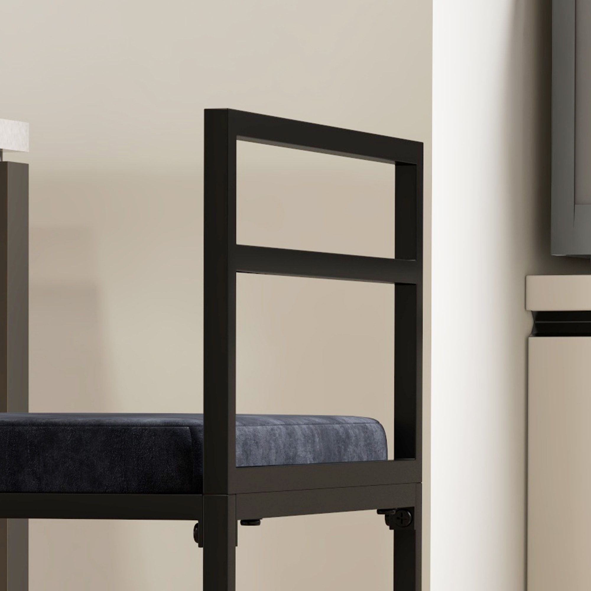 Lot de 2 tabourets de bar – Velours élégant – Repose-pieds