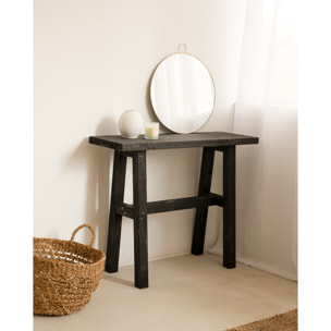 Console en bois massif en noir de 100x80cm Hauteur: 80 Longueur: 100 Largeur: 35