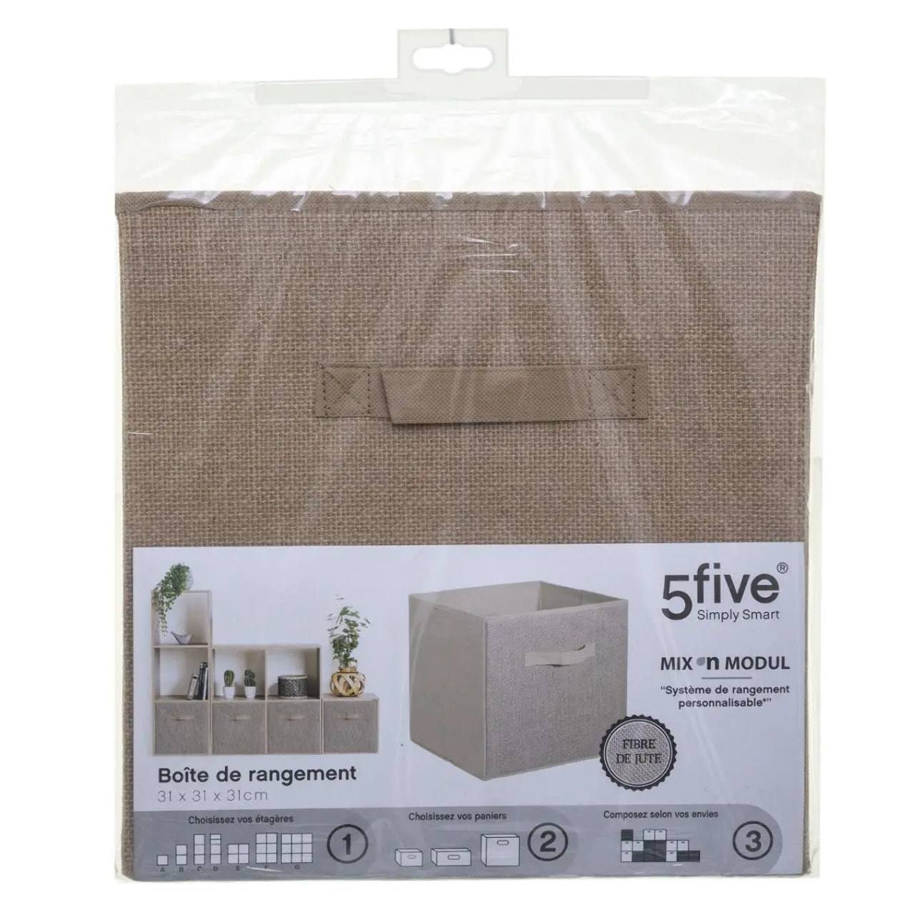 Panier toile de jute 31x31cm "Mix N' Modul"